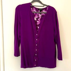 Purple cardigan with ribbon detailing-XL